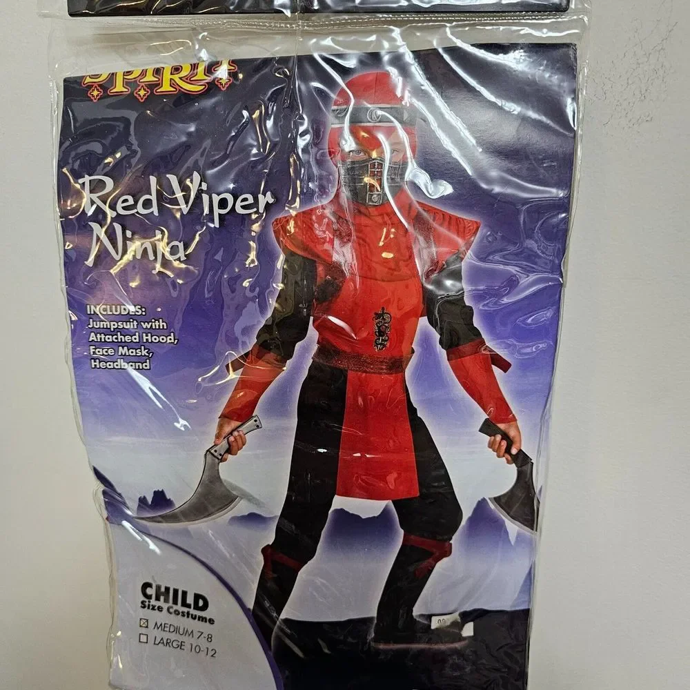 Spirit Red Viper Ninja Size 7-8 Medium Halloween Costume‎